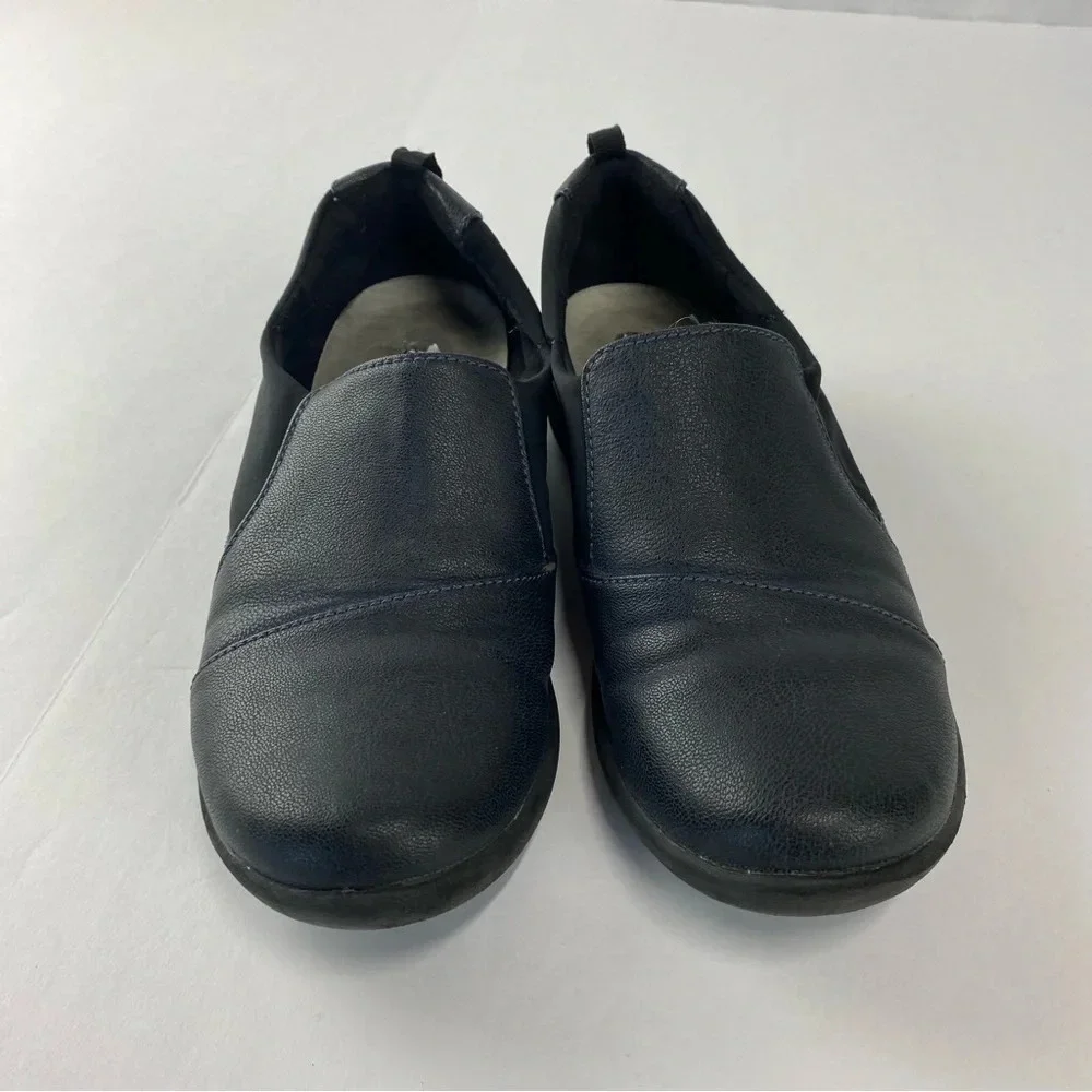 Clarks Cloudsteppers Womens 5.5 Black Microsuede Sillian Paz Slip On Loafer